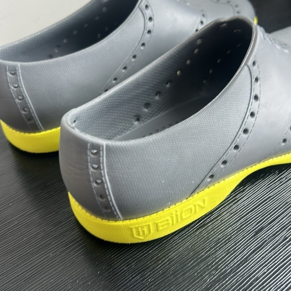 Biion Oxford Wingtip Golf Loafers Slip On Grey/Yellow Rubber Oxford Gold Shoes - Picture 5 of 16